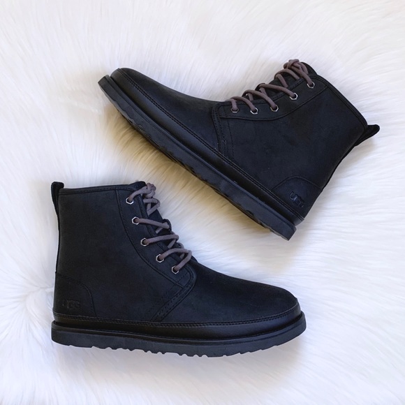 UGG Men’s Harkley Waterproof Black Boots - Picture 2 of 8